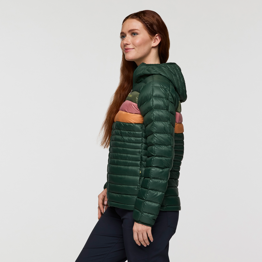 Fuego Down Hooded Jacket - Women's, Cargo Stripes, Model Caitlyn