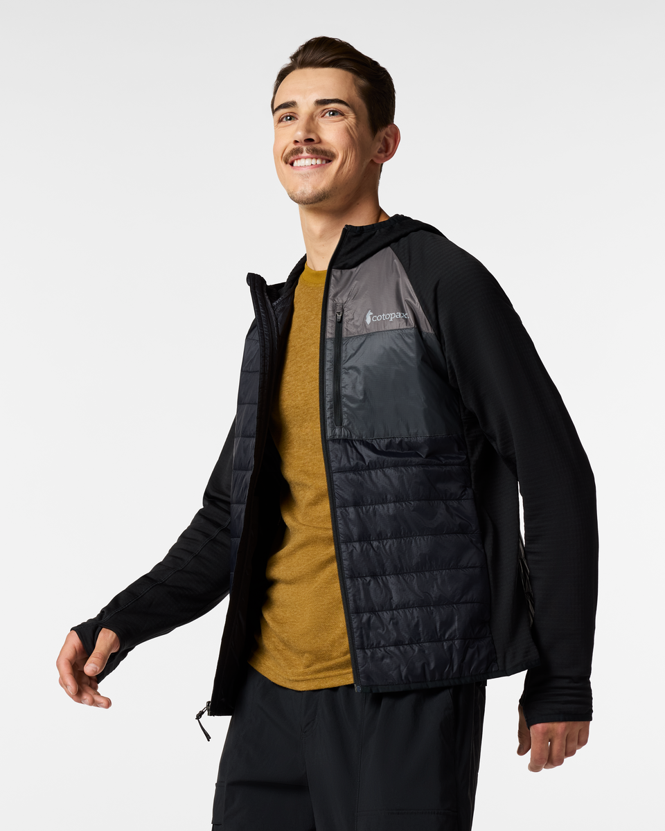 Acodo Hybrid Hooded Jacket - Men's, Cotopaxi Black, Model Kellan