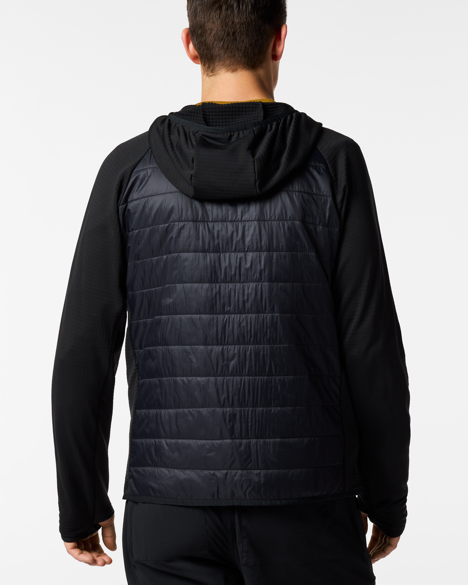 Acodo Hybrid Hooded Jacket - Men's, Cotopaxi Black, Model Kellan