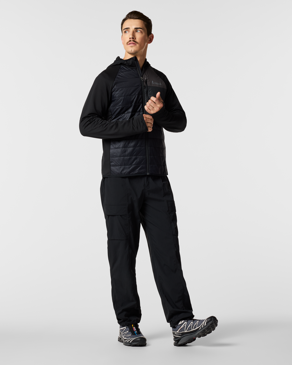 Acodo Hybrid Hooded Jacket - Men's, Cotopaxi Black, Model Kellan