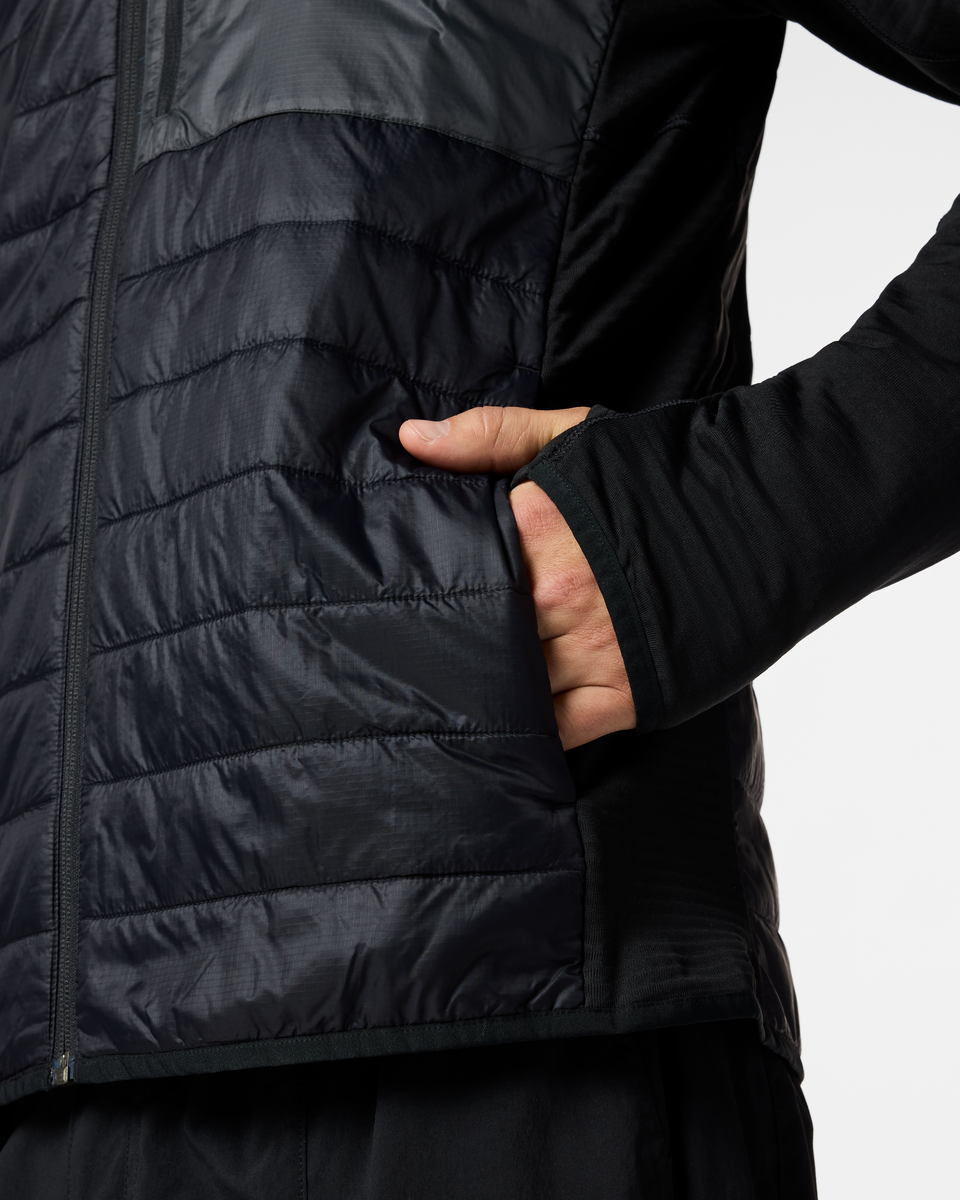 Acodo Hybrid Hooded Jacket - Men's, Cotopaxi Black, Model Kellan