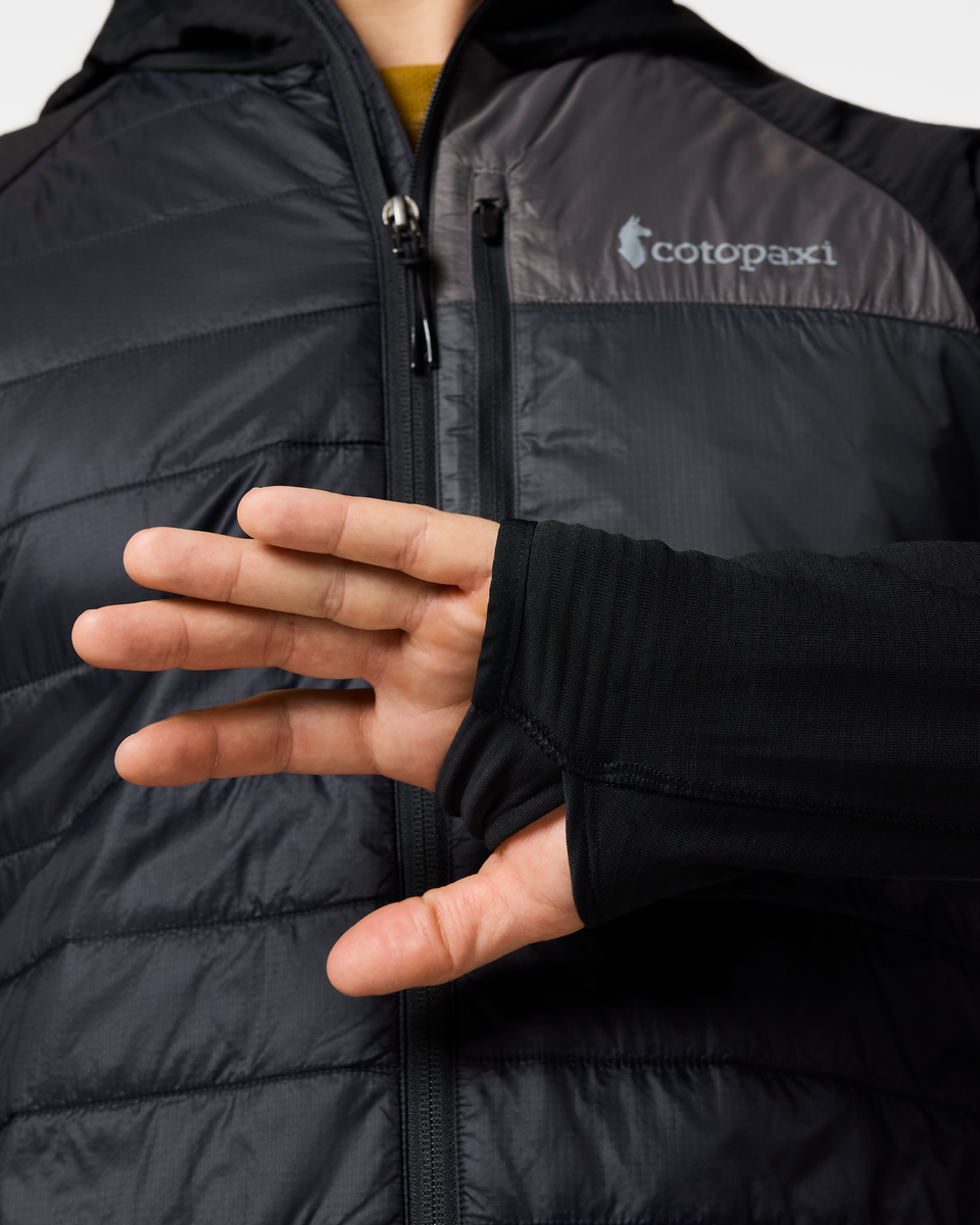 Acodo Hybrid Hooded Jacket - Men's, Cotopaxi Black, Model Kellan