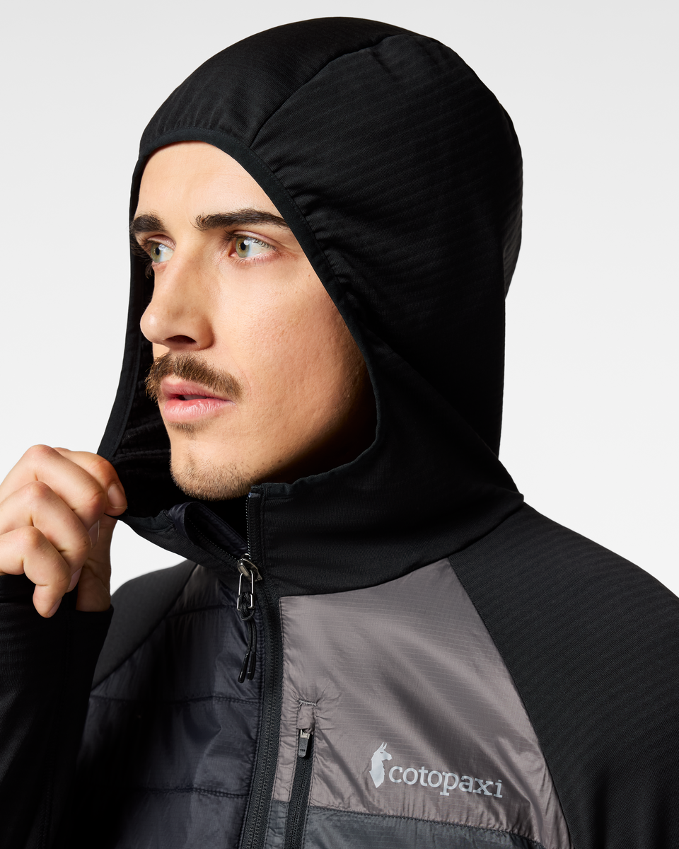 Acodo Hybrid Hooded Jacket - Men's, Cotopaxi Black, Model Kellan
