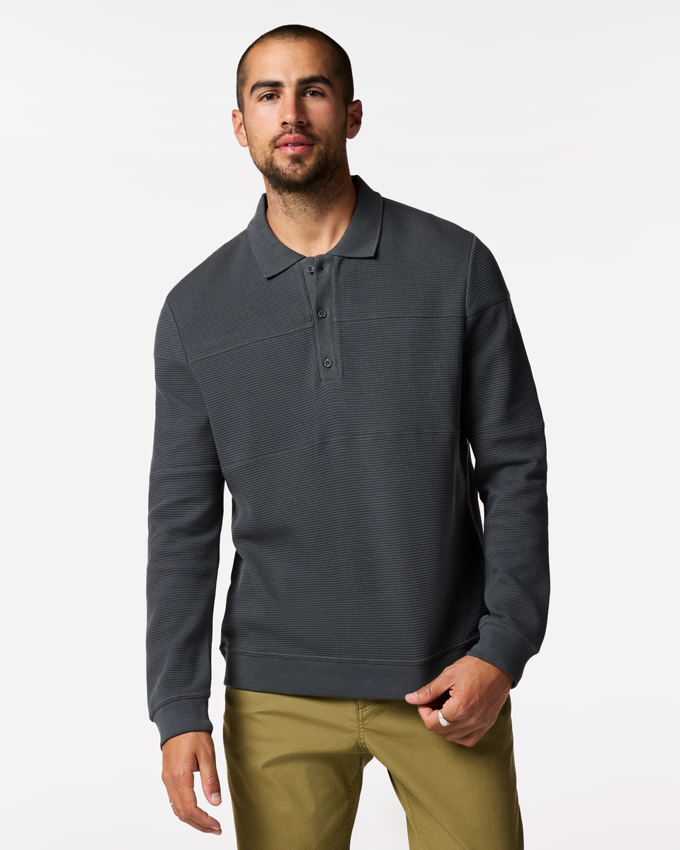 Atajo Waffle Rugby - Men's, Charcoal, Model Dale