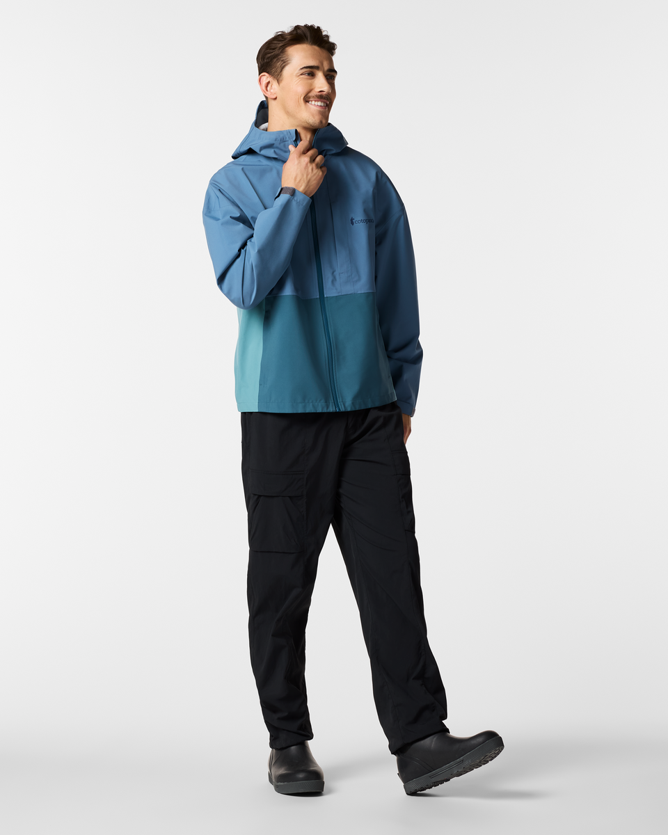 Cielo Rain Jacket - Men's, Steel Blue/Everglade, Model Kellan