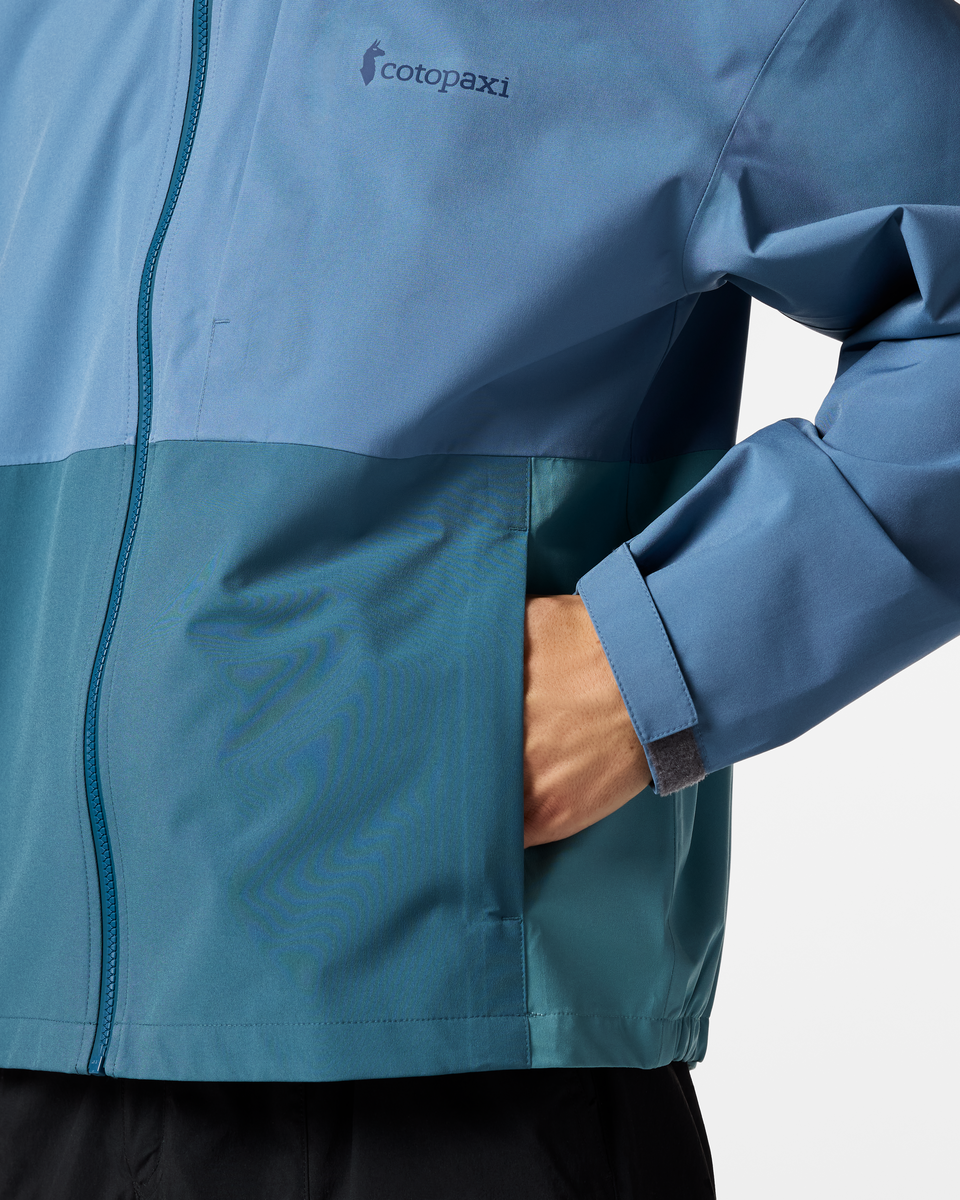 Cielo Rain Jacket - Men's, Steel Blue/Everglade, Model Kellan