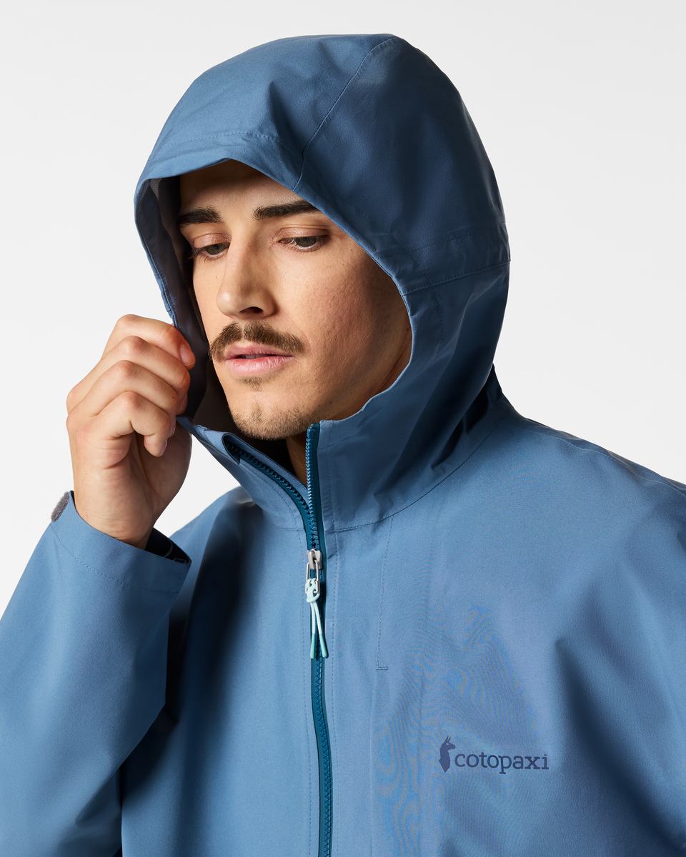 Cielo Rain Jacket - Men's, Steel Blue/Everglade, Model Kellan