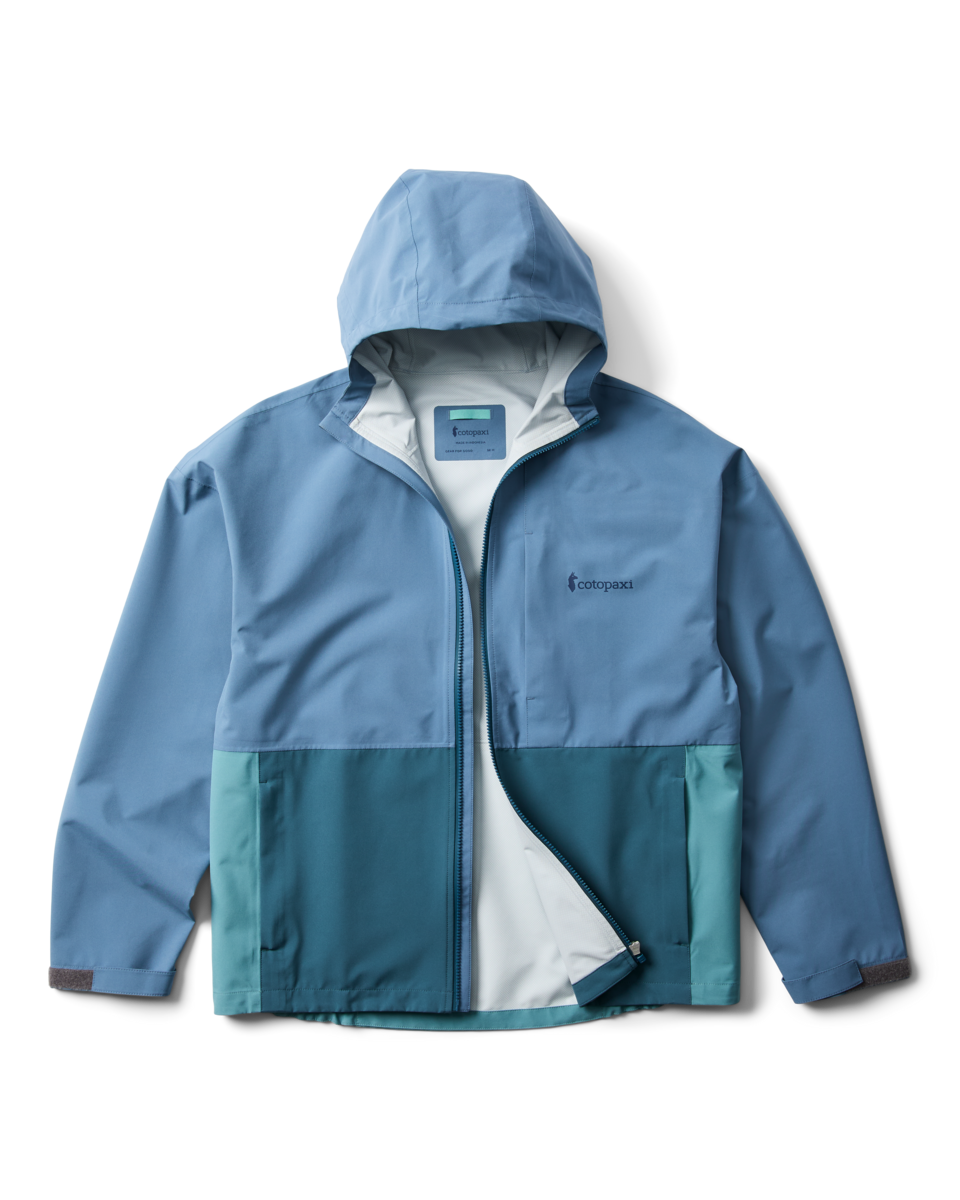 Cielo Rain Jacket - Men's, Steel Blue/Everglade, Model Kellan
