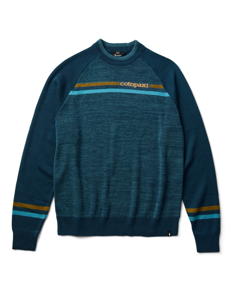 Cotopaxi Crew Sweater - Men's, Ocean/Indigo, Model Dale