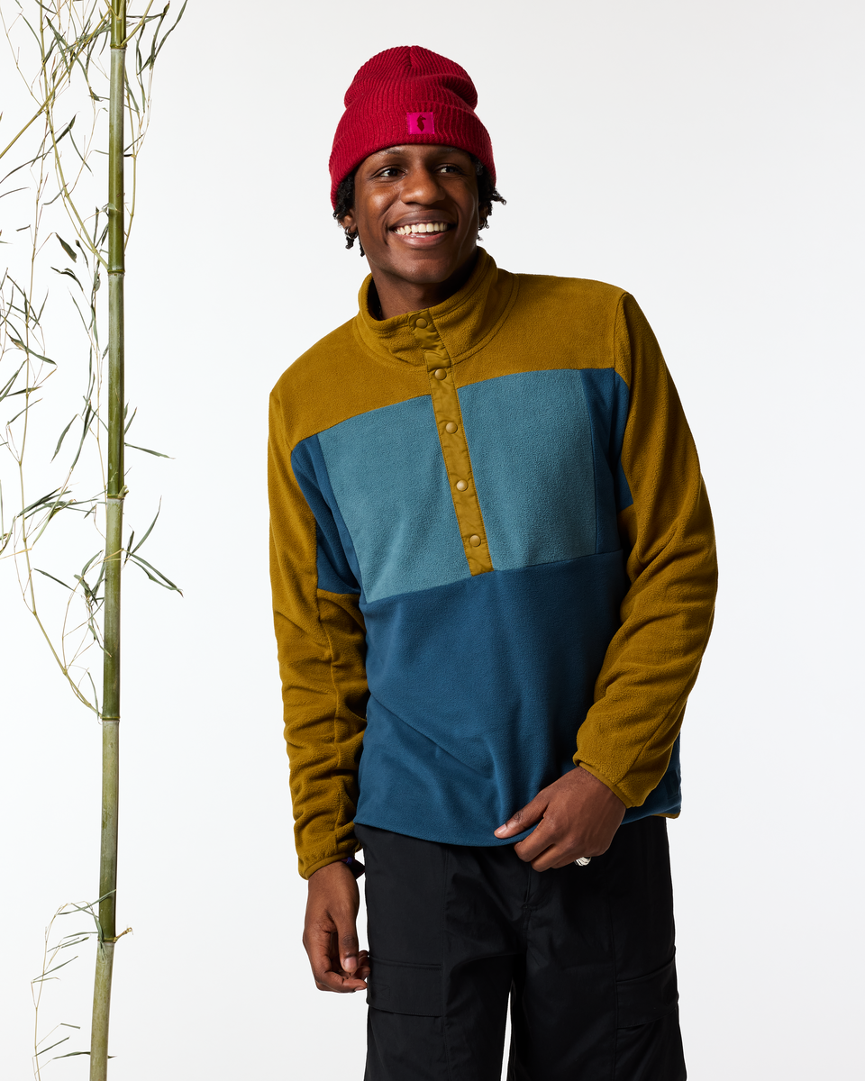 Encima Fleece Pullover - Men's, Log Cabin/Indigo, Model Anson