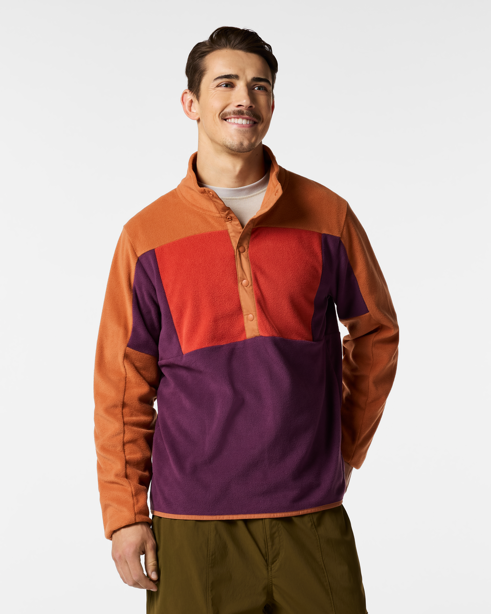 Encima Fleece Pullover - Men's, Whiskey/Acai, Model Kellan
