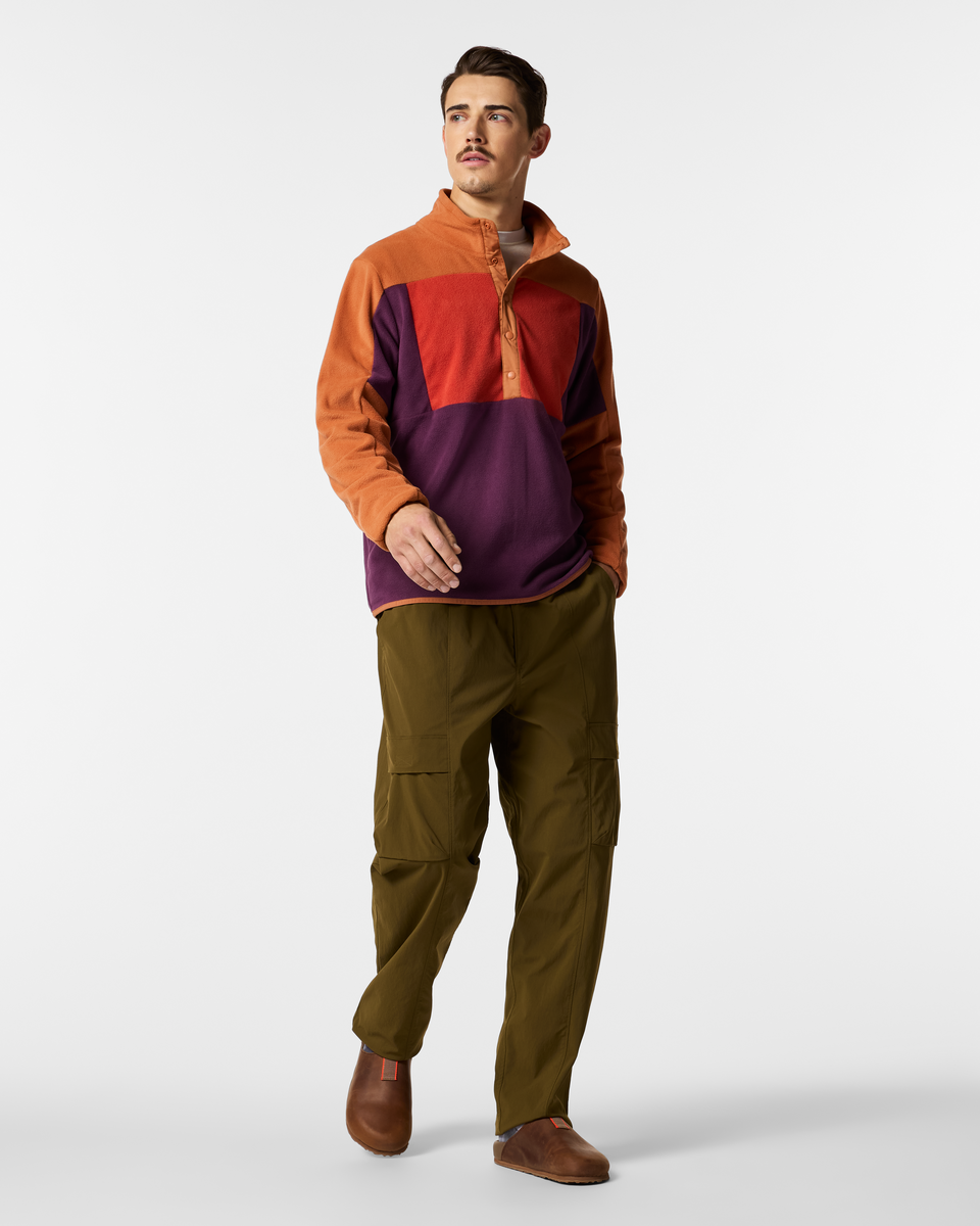 Encima Fleece Pullover - Men's, Whiskey/Acai, Model Kellan