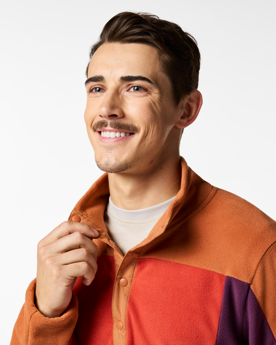 Encima Fleece Pullover - Men's, Whiskey/Acai, Model Kellan