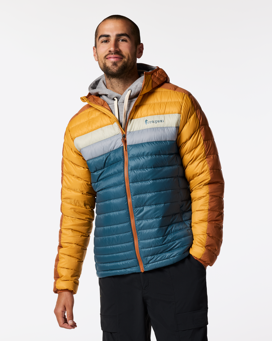 Fuego Down Hooded Jacket - Men's, Whiskey Block, Model Dale