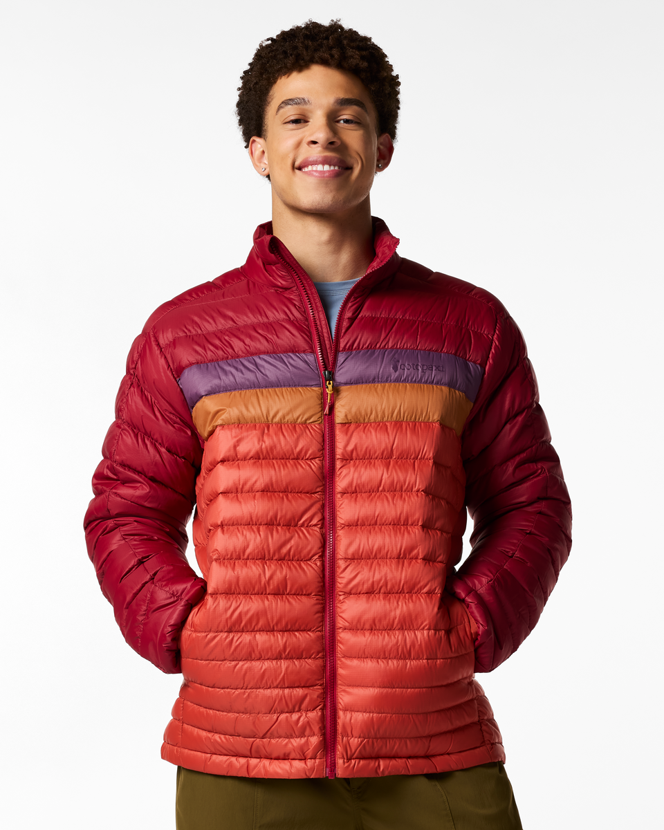Fuego Down Jacket - Men's, Crimson/Chimayo, Model Luke