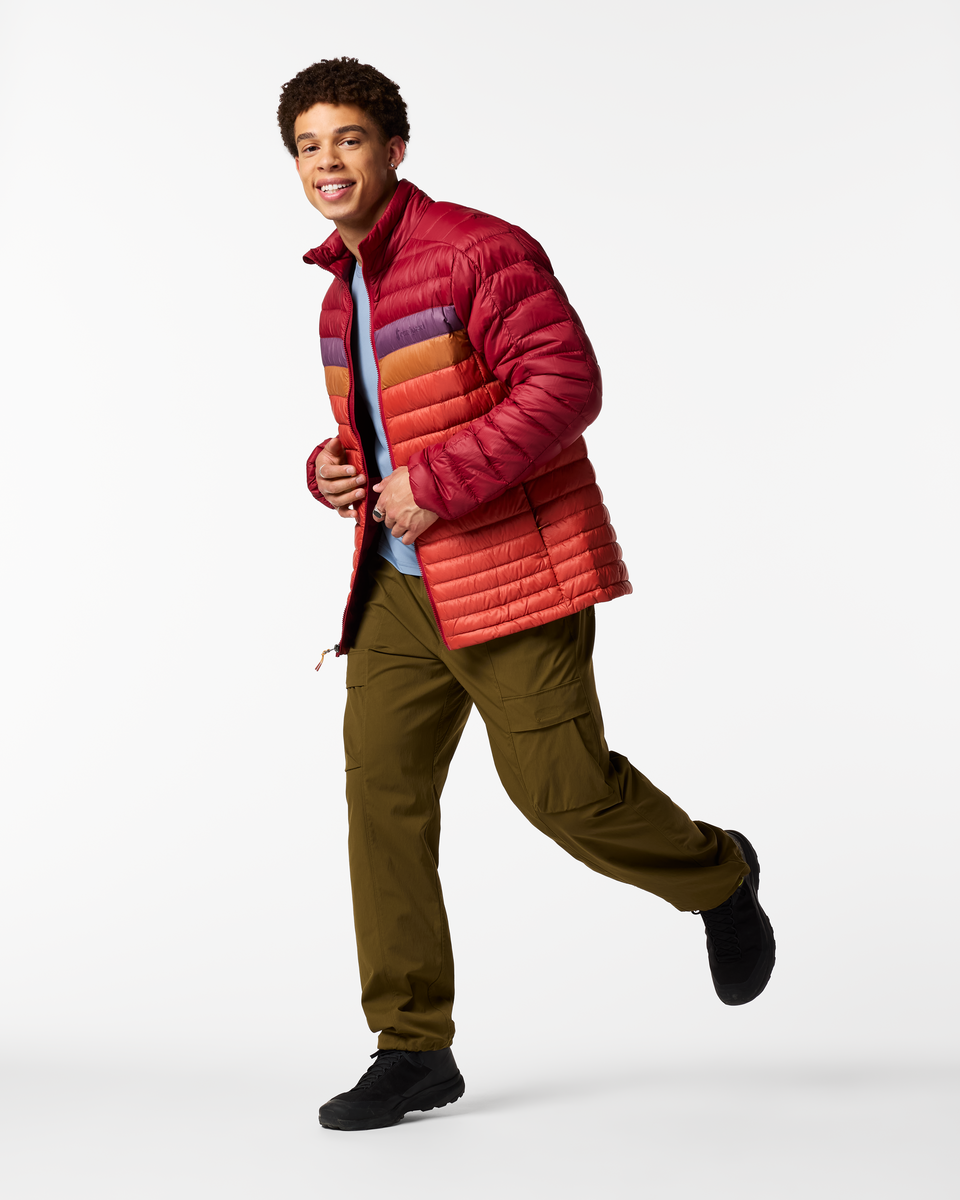 Fuego Down Jacket - Men's, Crimson/Chimayo, Model Luke