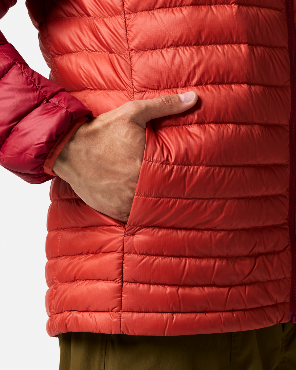 Fuego Down Jacket - Men's, Crimson/Chimayo, Model Luke