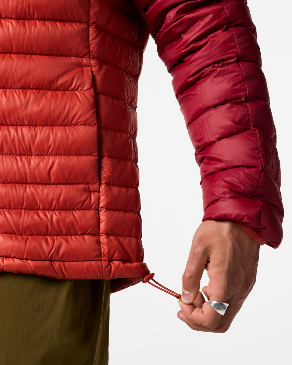Fuego Down Jacket - Men's, Crimson/Chimayo, Model Luke