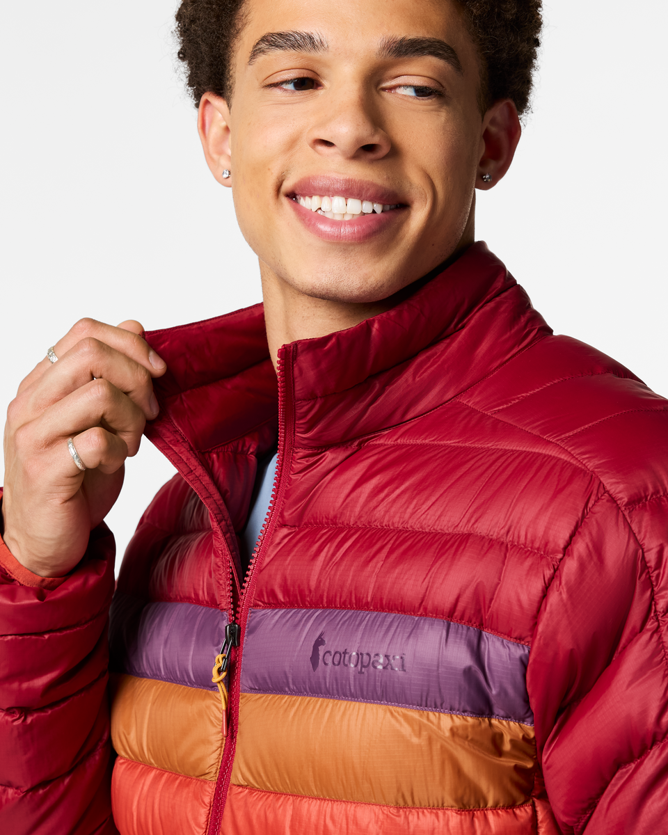 Fuego Down Jacket - Men's, Crimson/Chimayo, Model Luke