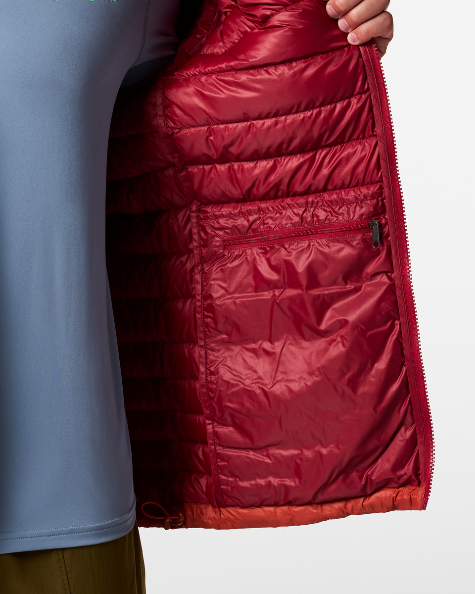 Fuego Down Jacket - Men's, Crimson/Chimayo, Model Luke