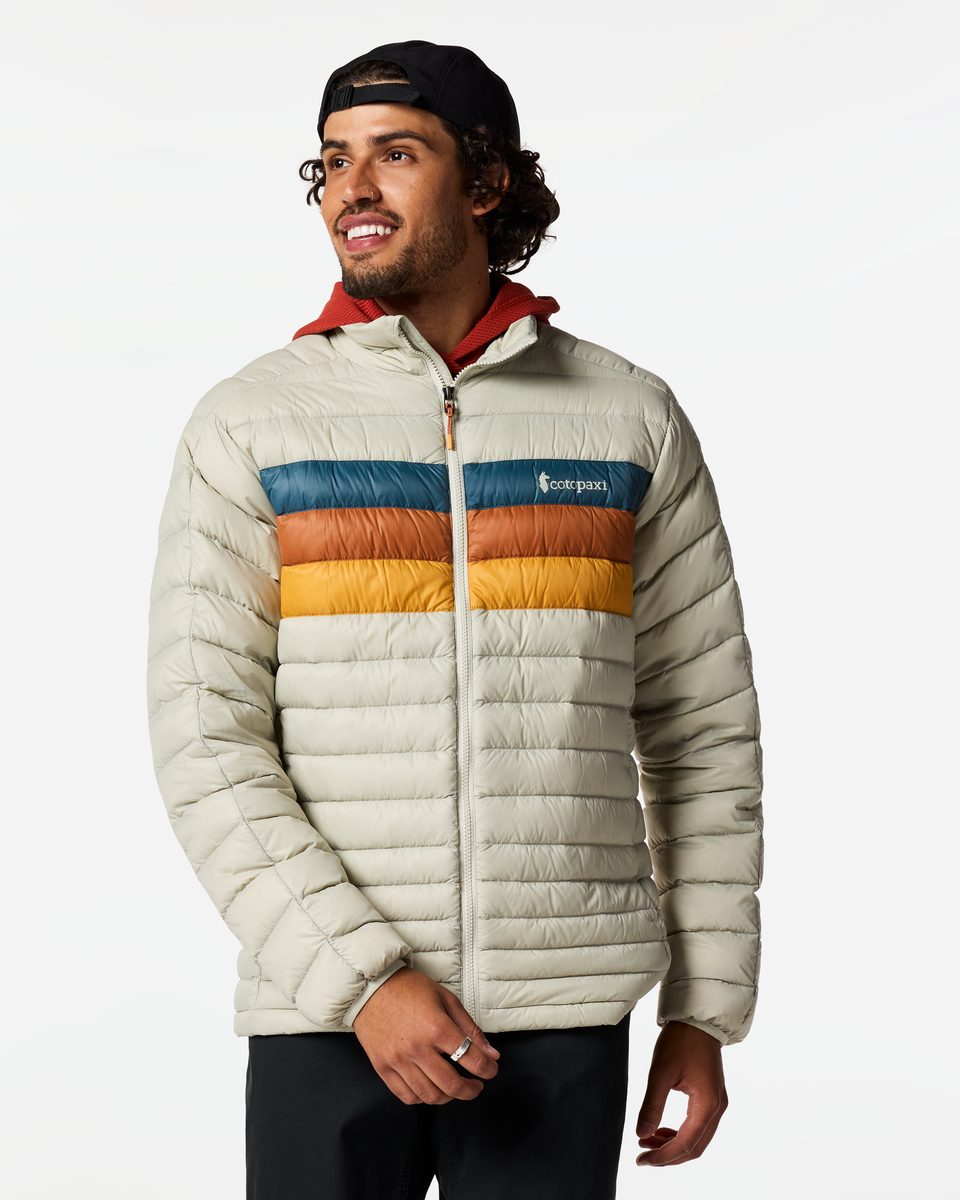 Fuego Down Jacket - Men's, Mineral Stripes, Model Pedro
