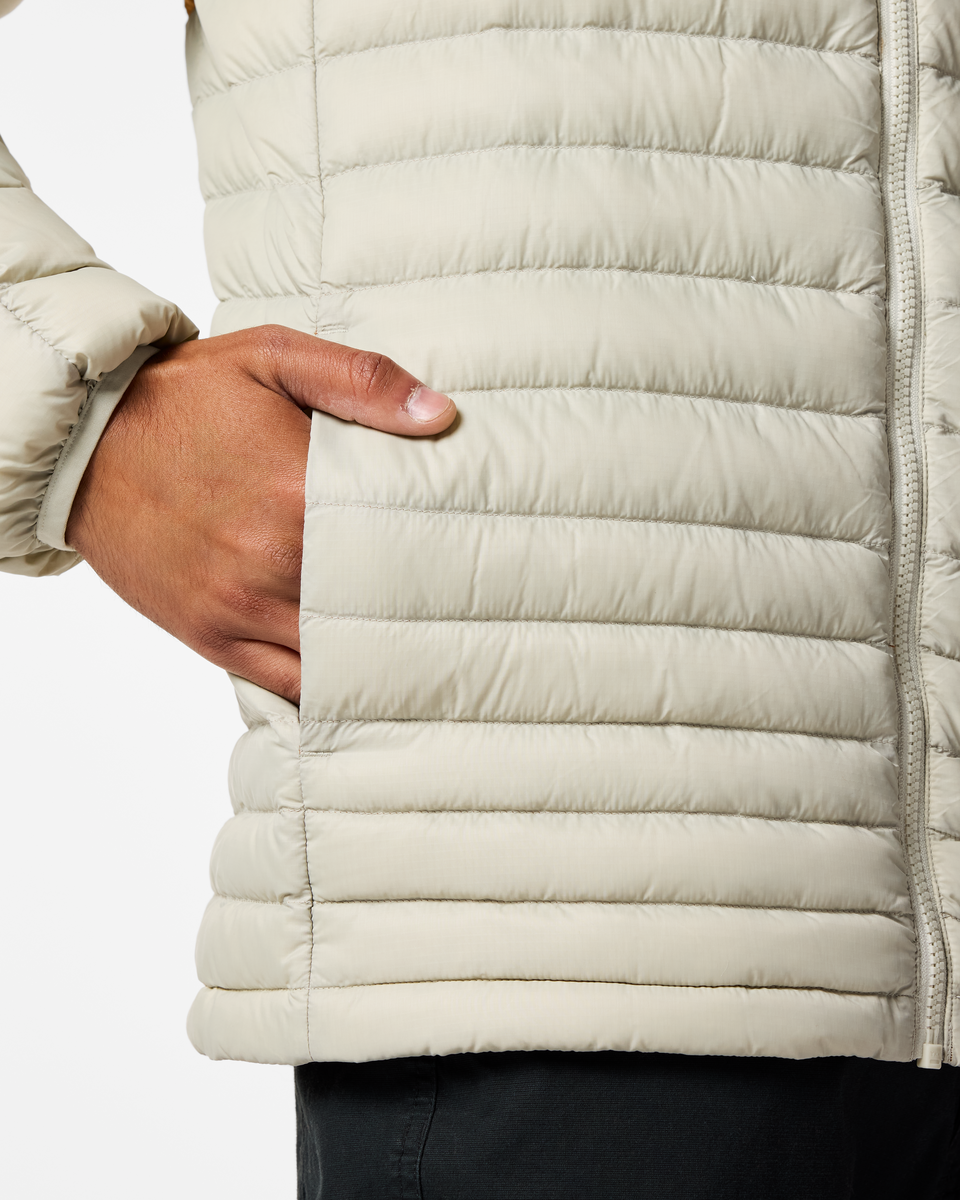 Fuego Down Jacket - Men's, Mineral Stripes, Model Pedro