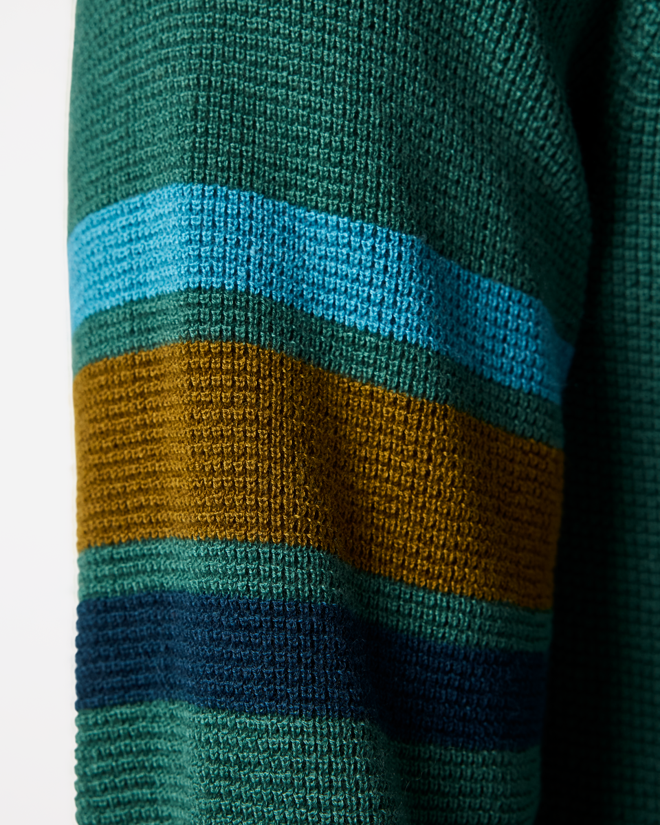 Libre Waffle Crew Sweater - Men's, Juniper, Model Pedro