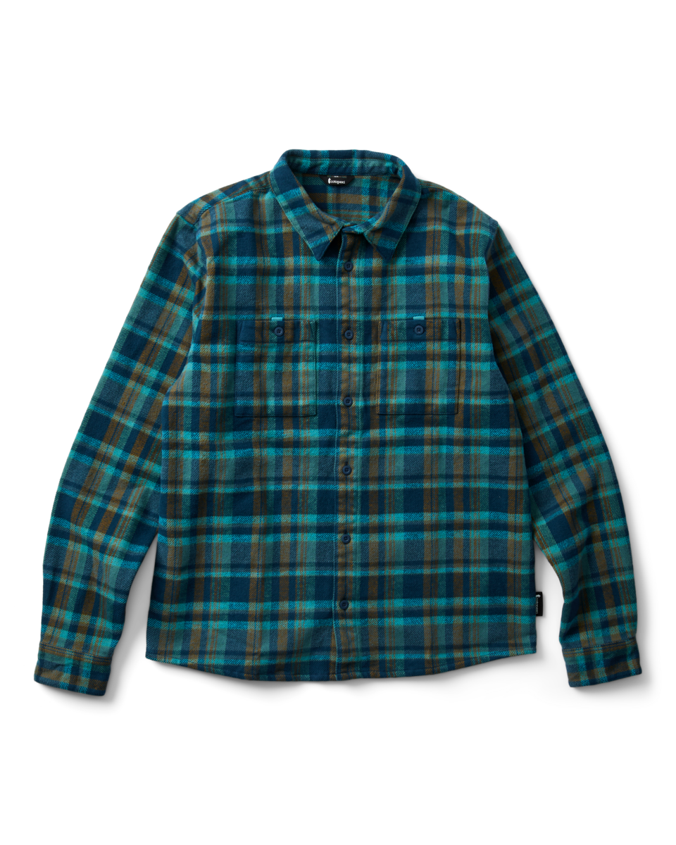 Mero Organic Flannel Shirt - Men's, Indigo Plaid, Model Dale