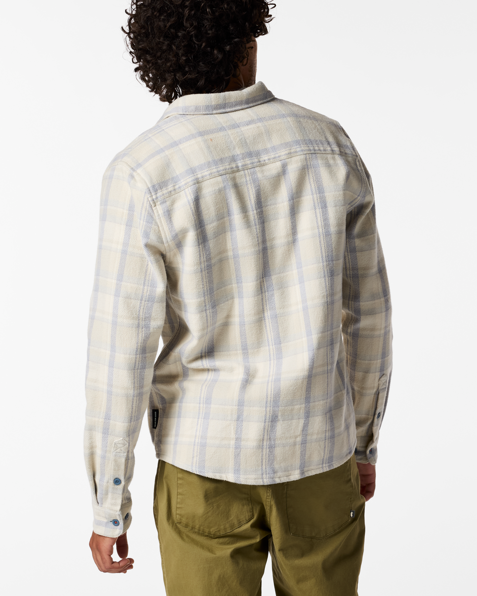 Mero Organic Flannel Shirt - Men's, Vapor Plaid, Model Pedro