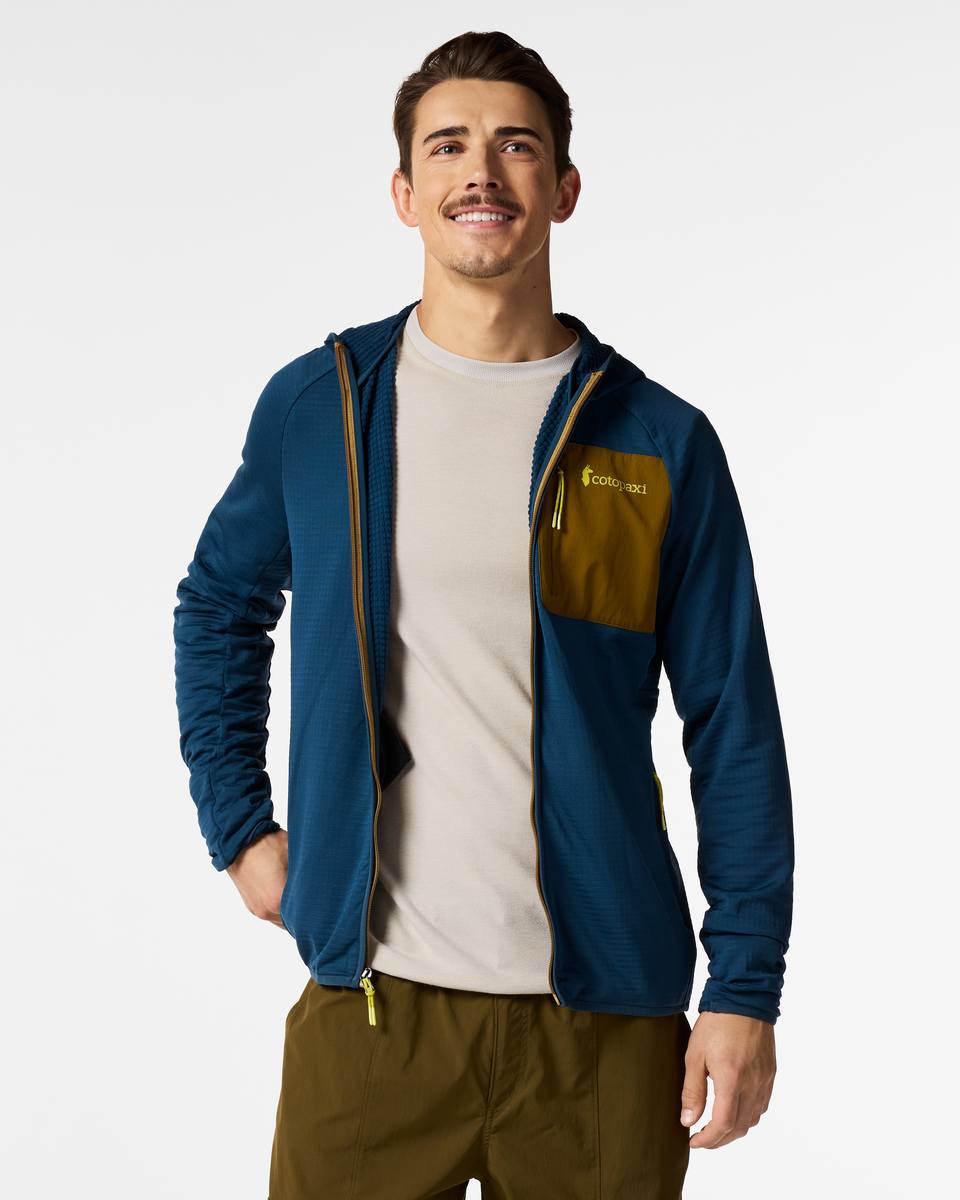 Otero Fleece Full-Zip Hooded Jacket - Men's, Indigo, Model Kellan