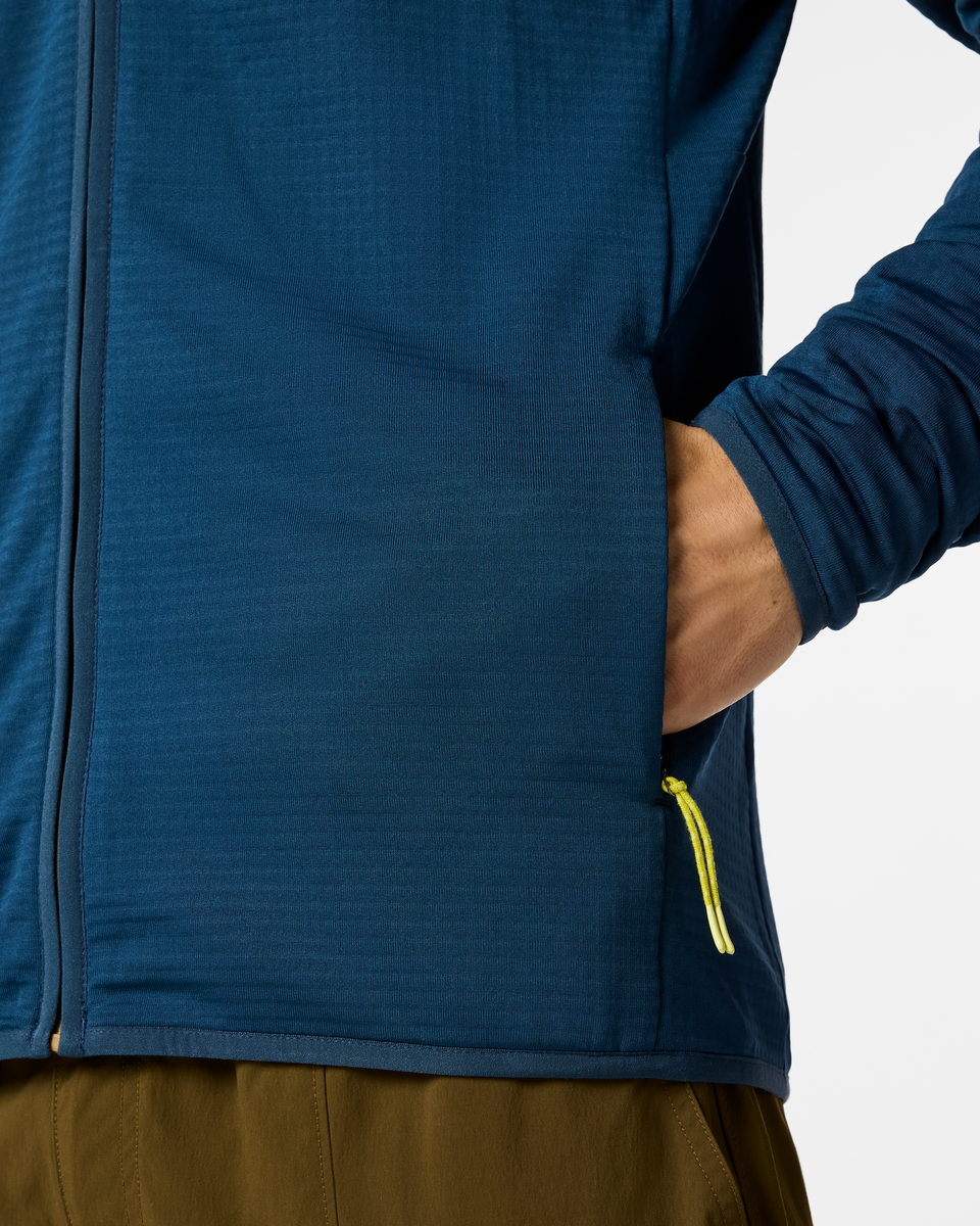 Otero Fleece Full-Zip Hooded Jacket - Men's, Indigo, Model Kellan