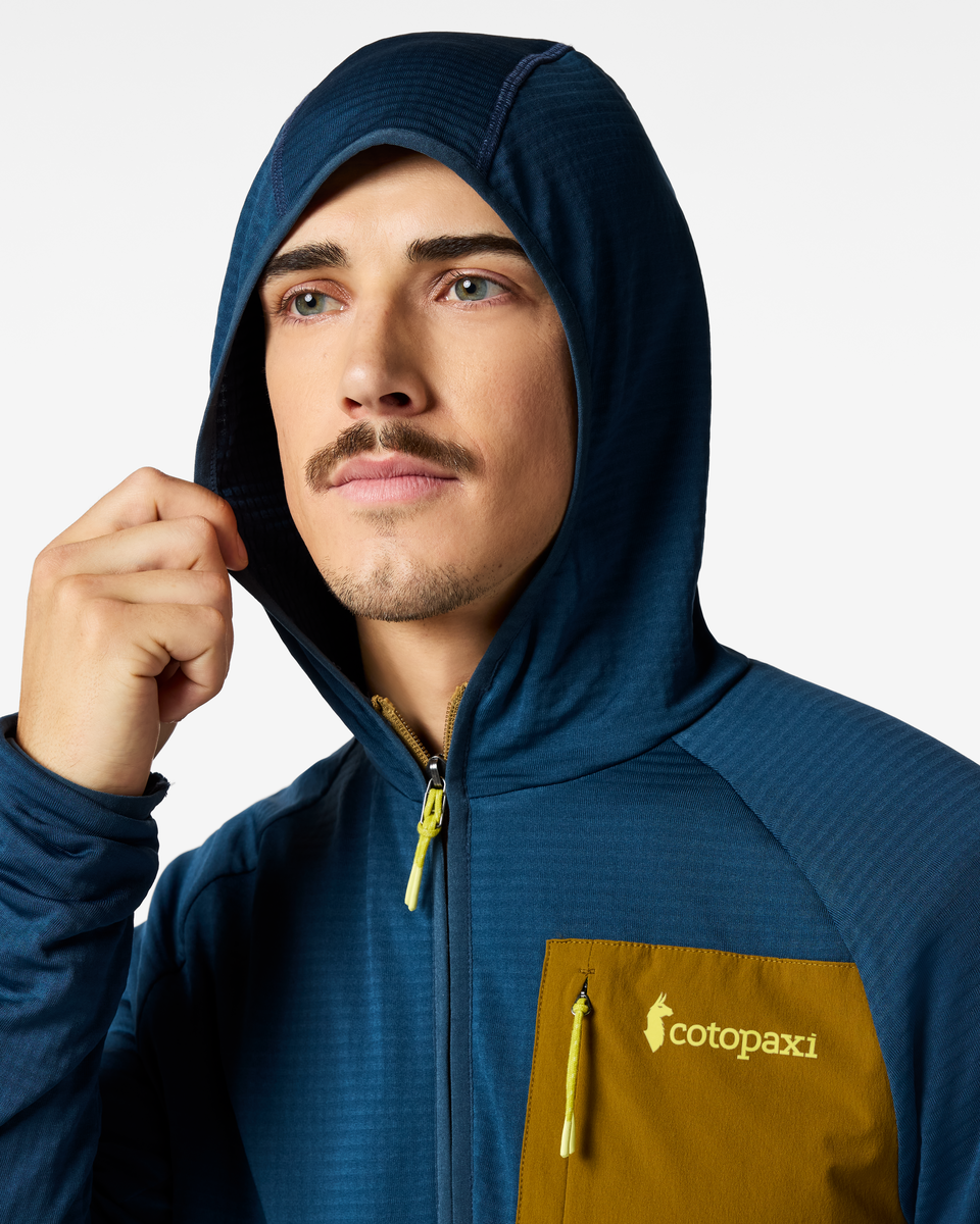 Otero Fleece Full-Zip Hooded Jacket - Men's, Indigo, Model Kellan