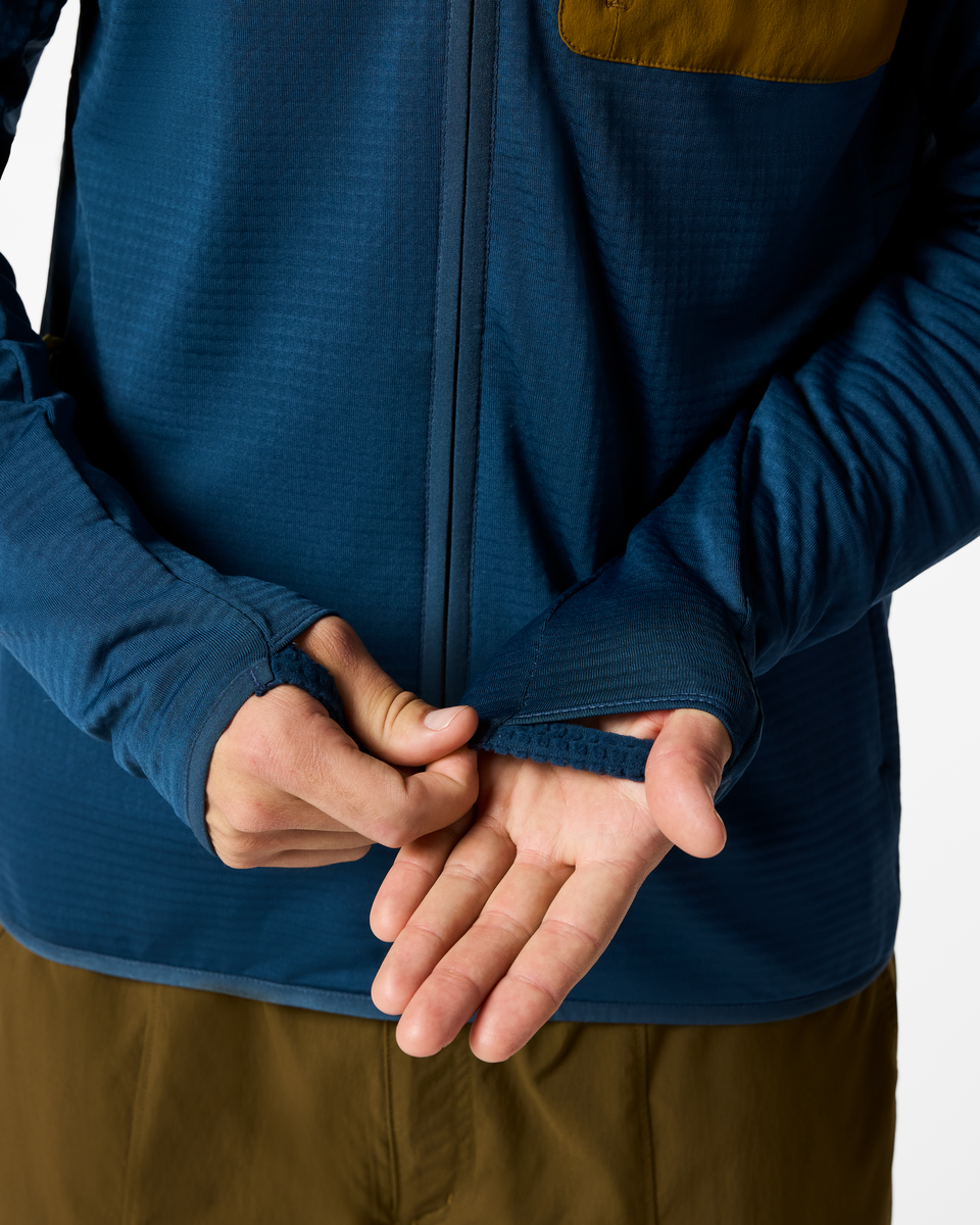 Otero Fleece Full-Zip Hooded Jacket - Men's, Indigo, Model Kellan