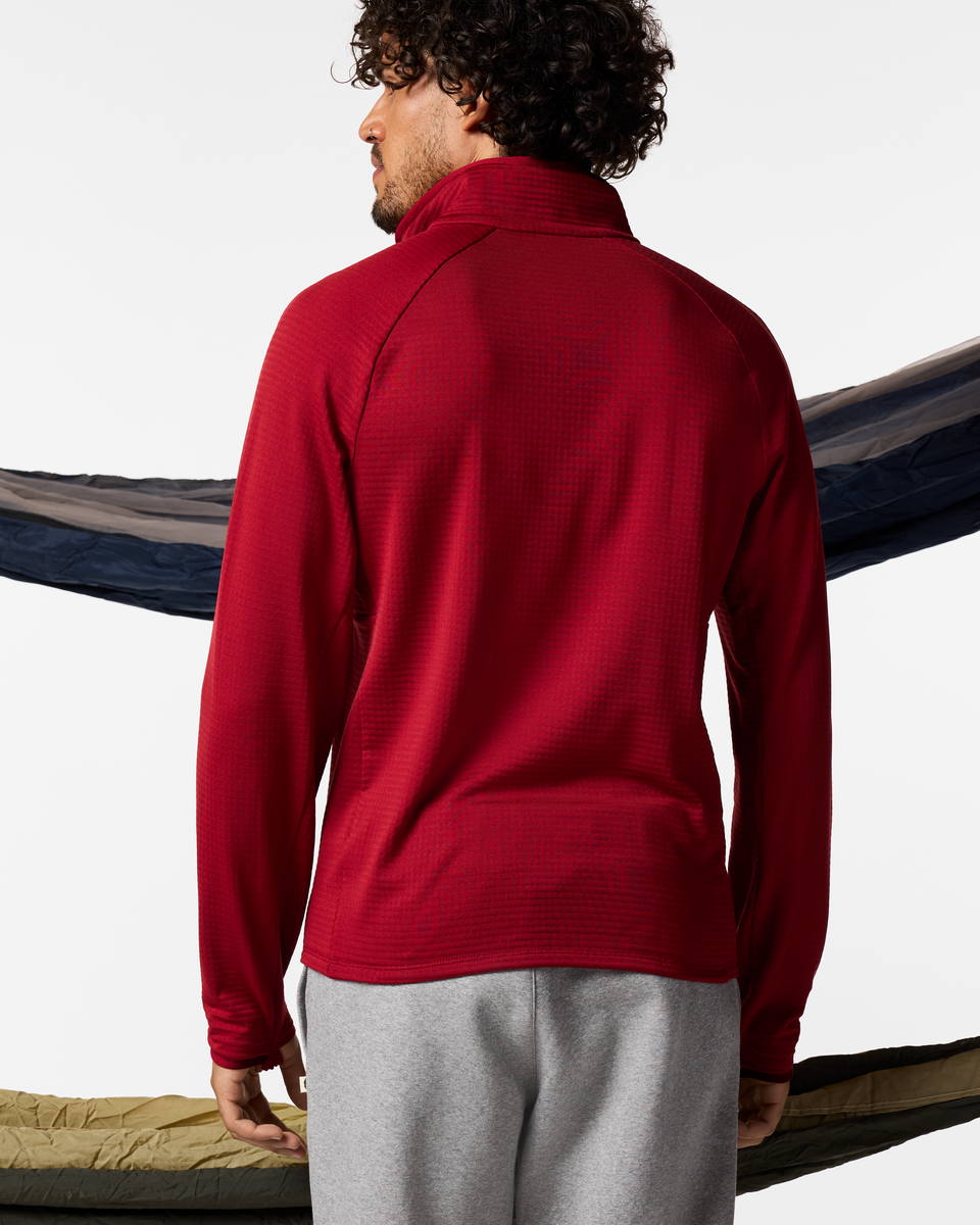 Otero Fleece Half-Zip Pullover - Men's, Crimson, Model Pedro