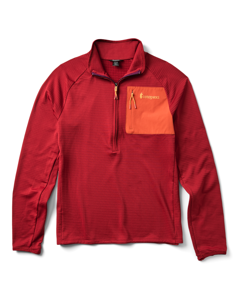 Otero Fleece Half-Zip Pullover - Men's, Crimson, Model Pedro