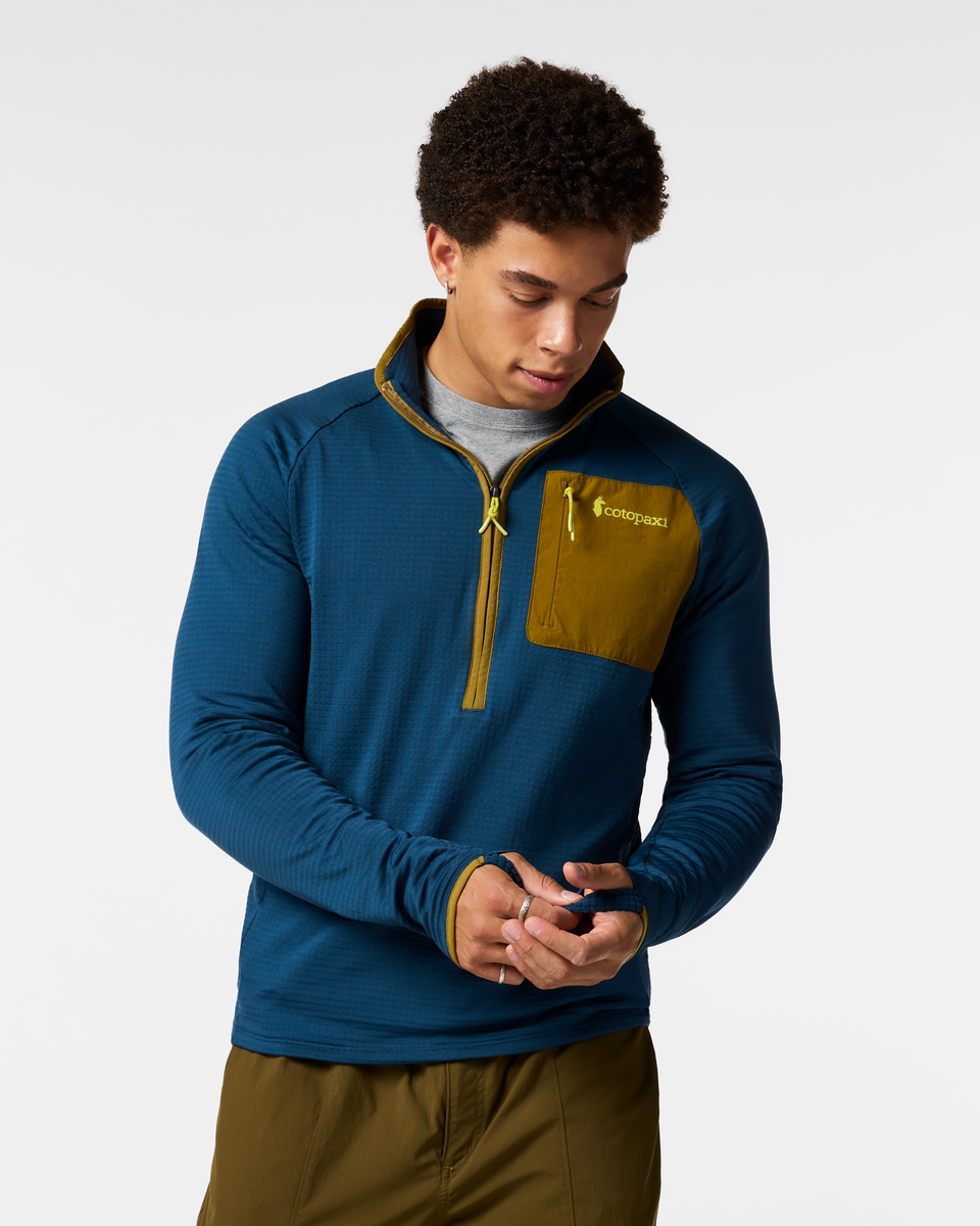Otero Fleece Half-Zip Pullover - Men's, Indigo, Model Luke