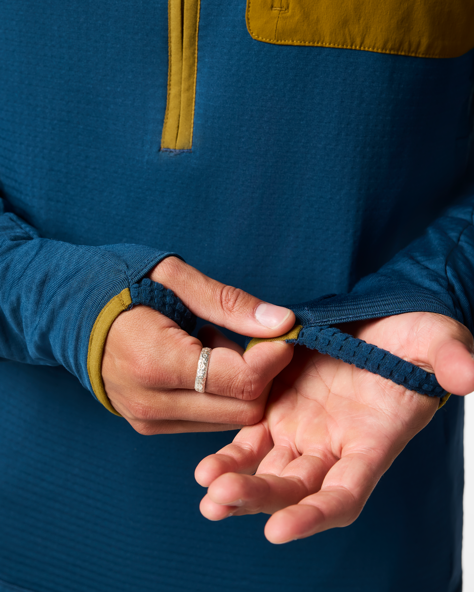 Otero Fleece Half-Zip Pullover - Men's, Indigo, Model Luke