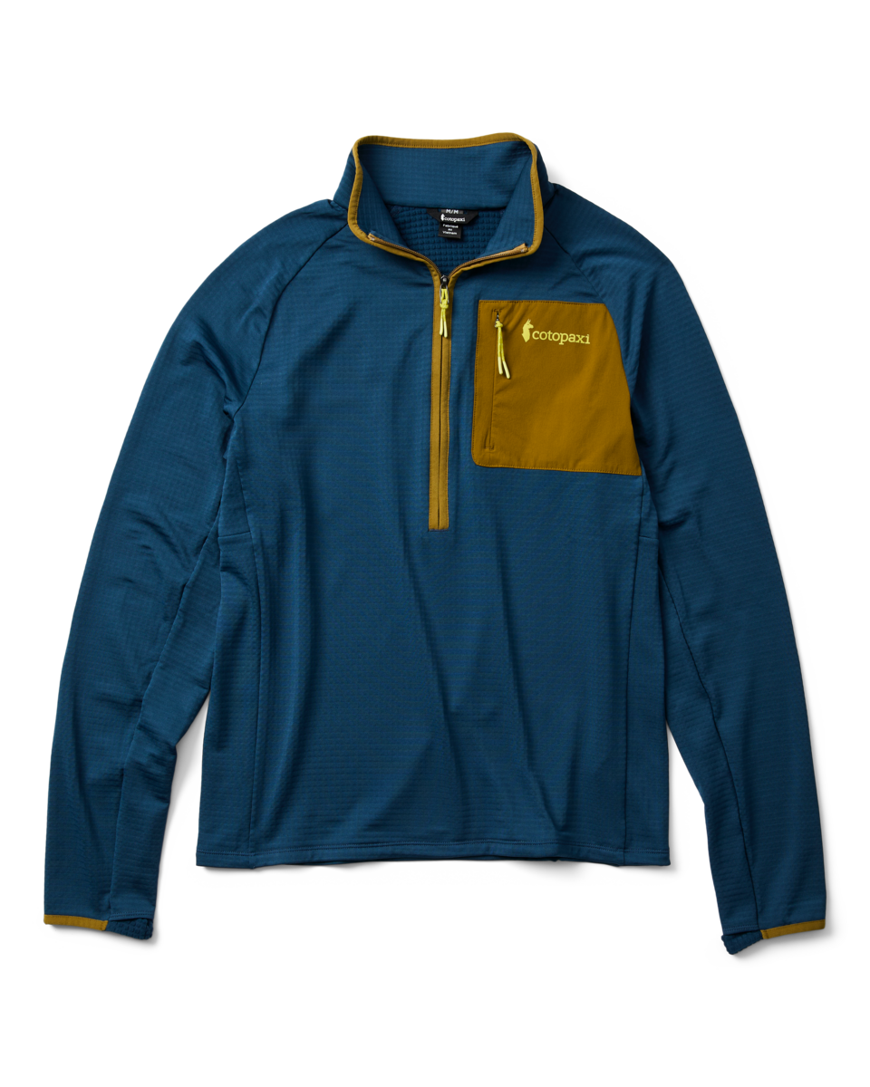 Otero Fleece Half-Zip Pullover - Men's, Indigo, Model Luke