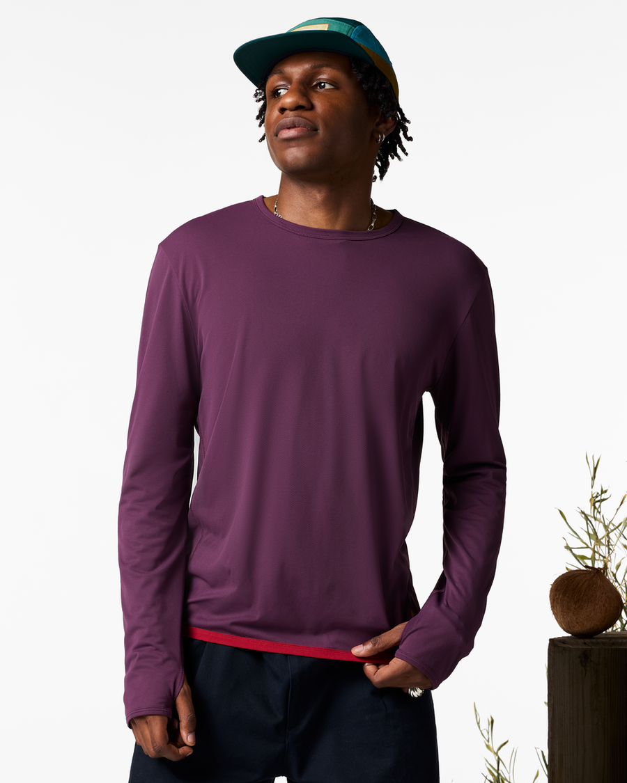 Sombra Long-Sleeve Sun Shirt - Men's, Acai, Model Anson