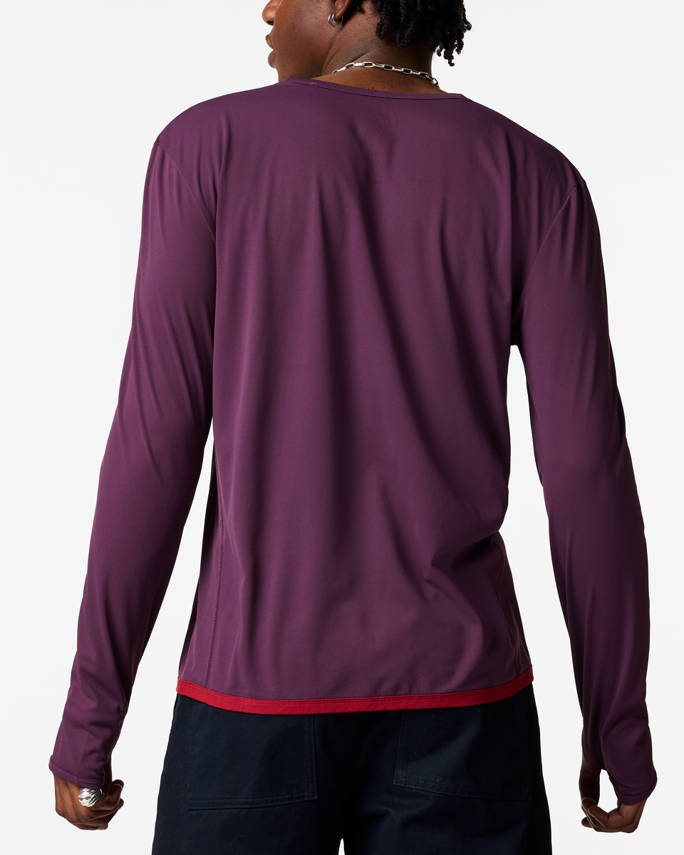Sombra Long-Sleeve Sun Shirt - Men's, Acai, Model Anson