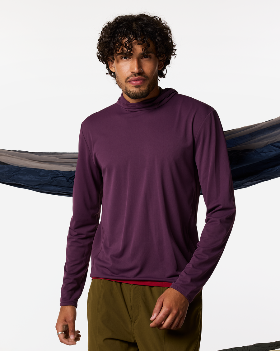 Sombra Sun Hoodie - Men's, Acai, Model Pedro