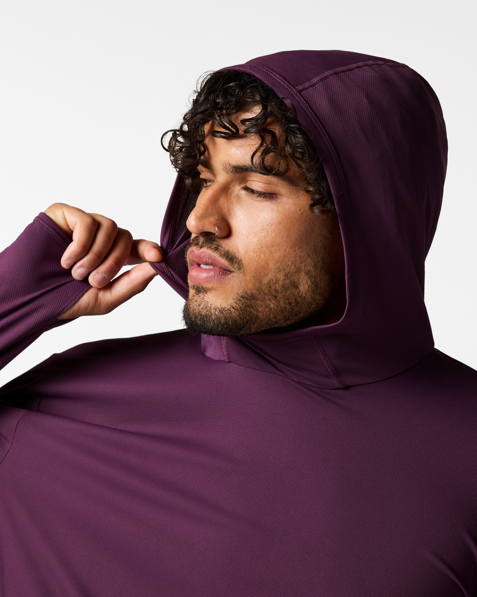 Sombra Sun Hoodie - Men's, Acai, Model Pedro