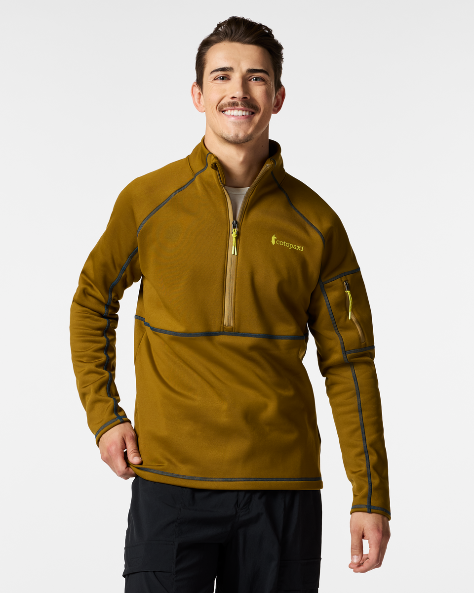 Tempa Fleece Half-Zip Pullover - Men's, Log Cabin, Model Kellan