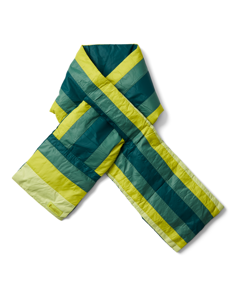 Fuego Down Scarf, Deep Ocean Stripes