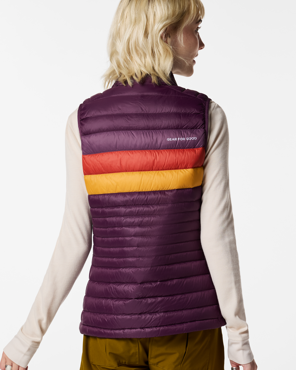 Fuego Down Vest - Women's, Acai Stripes, Model Josie