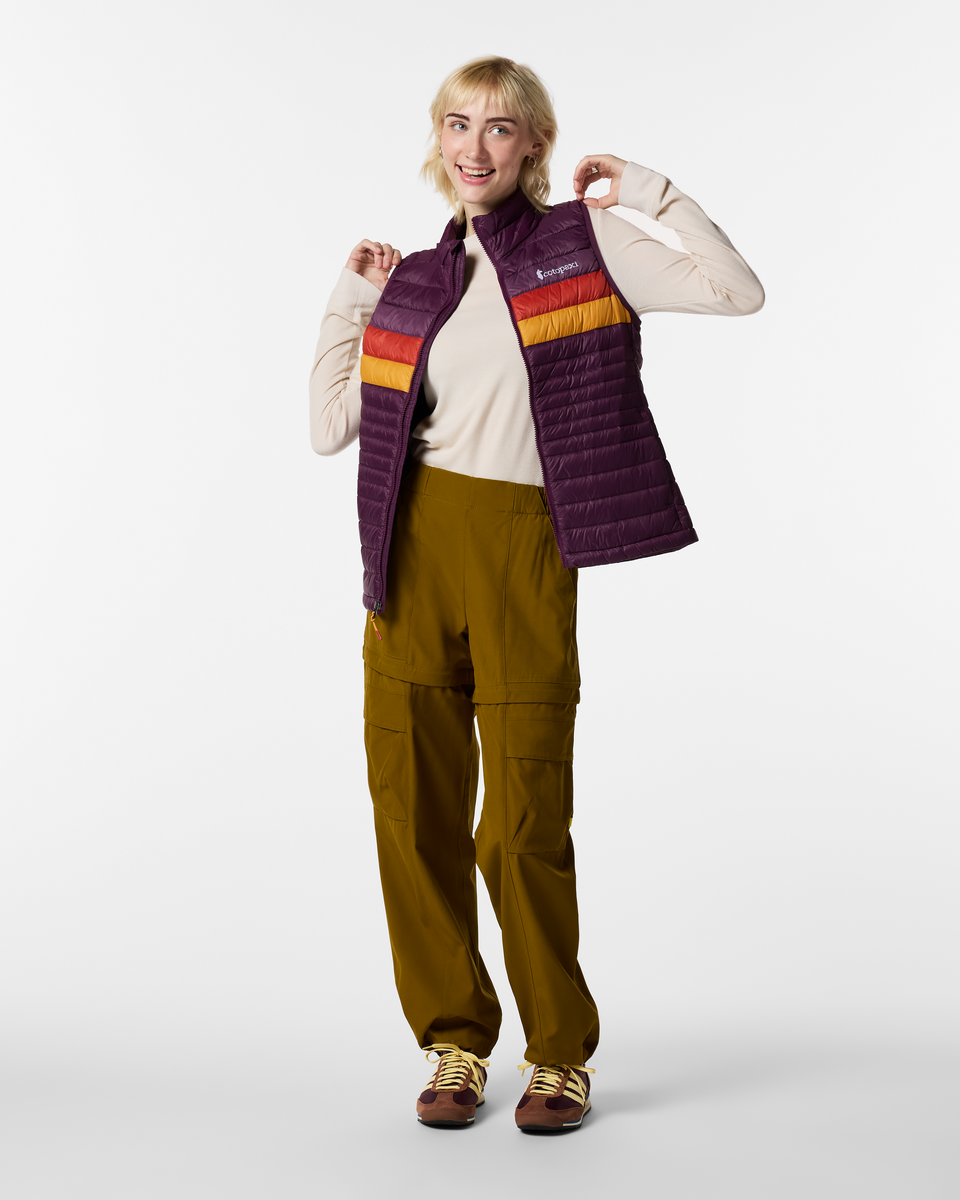 Fuego Down Vest - Women's, Acai Stripes, Model Josie