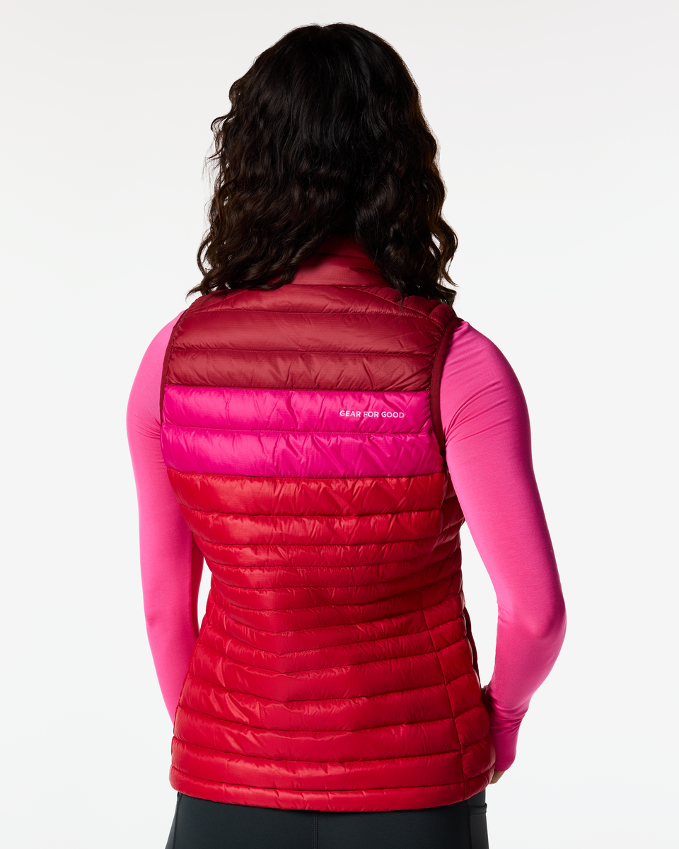 Fuego Down Vest - Women's, Crimson/Spicy, Model Lola