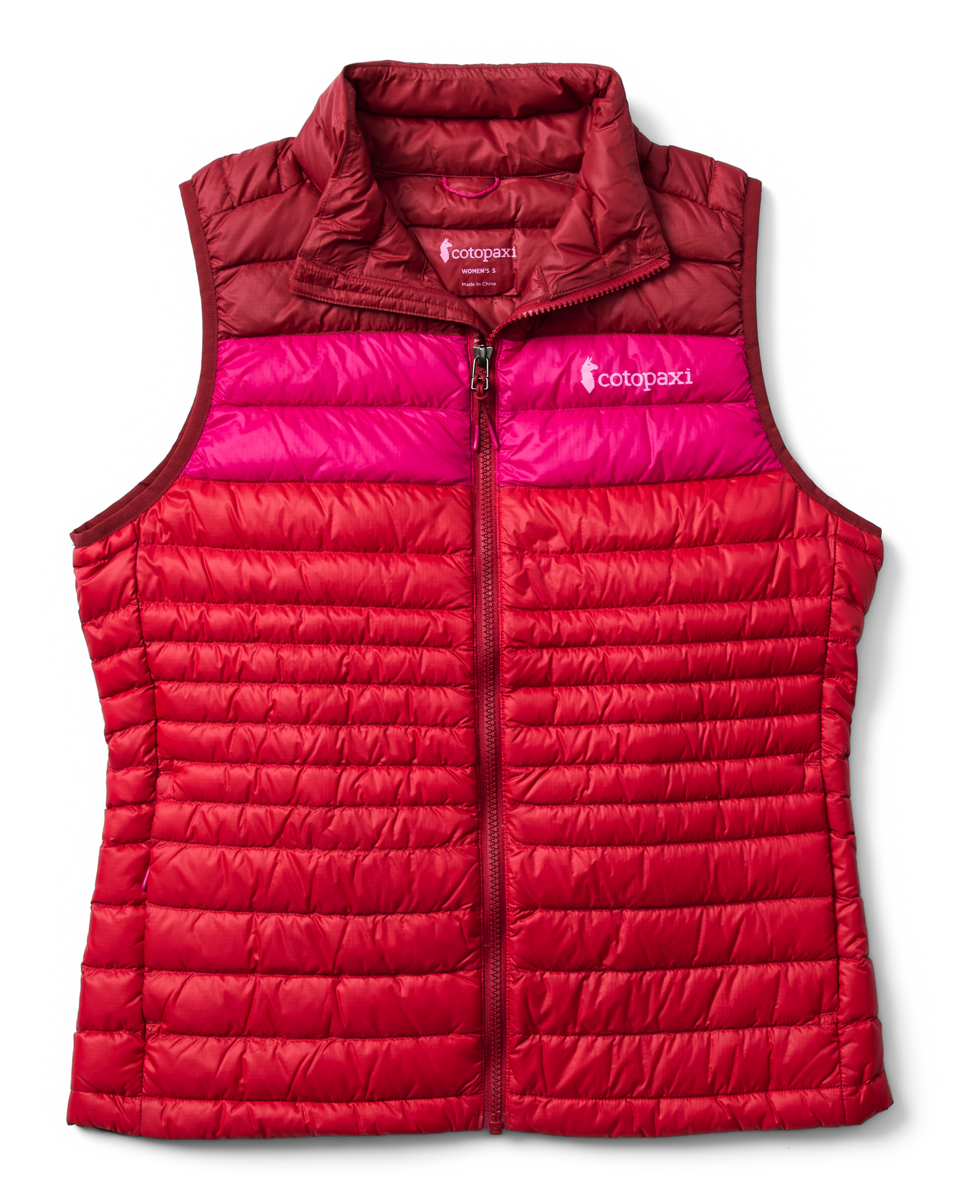 Fuego Down Vest - Women's, Crimson/Spicy, Model Lola