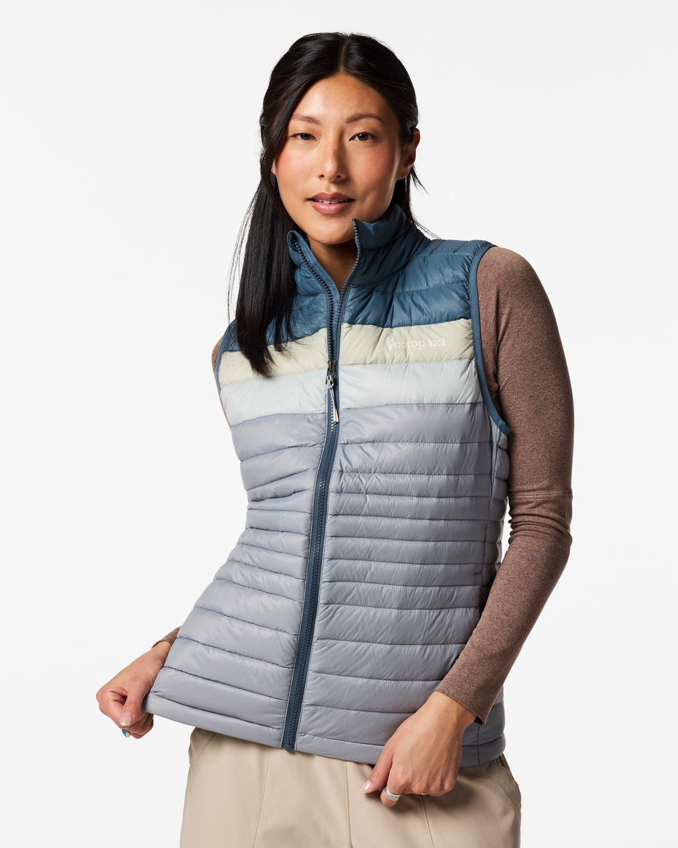 Fuego Down Vest - Women's, Slate/Smoke, Model Tiff