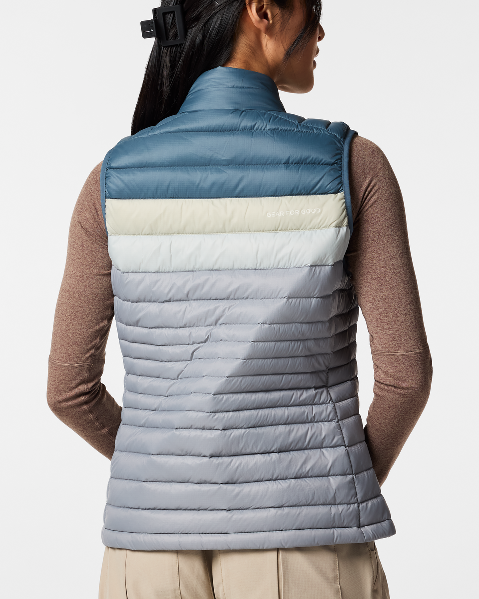 Fuego Down Vest - Women's, Slate/Smoke, Model Tiff